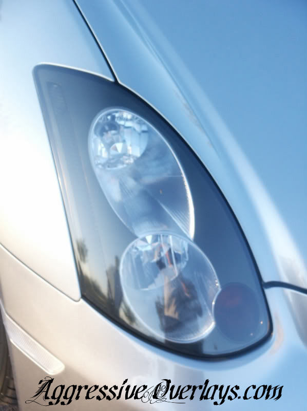 Headlight Overlays GTR Style Skyline Smoked film For: 03-05 Infiniti G35 Coupe