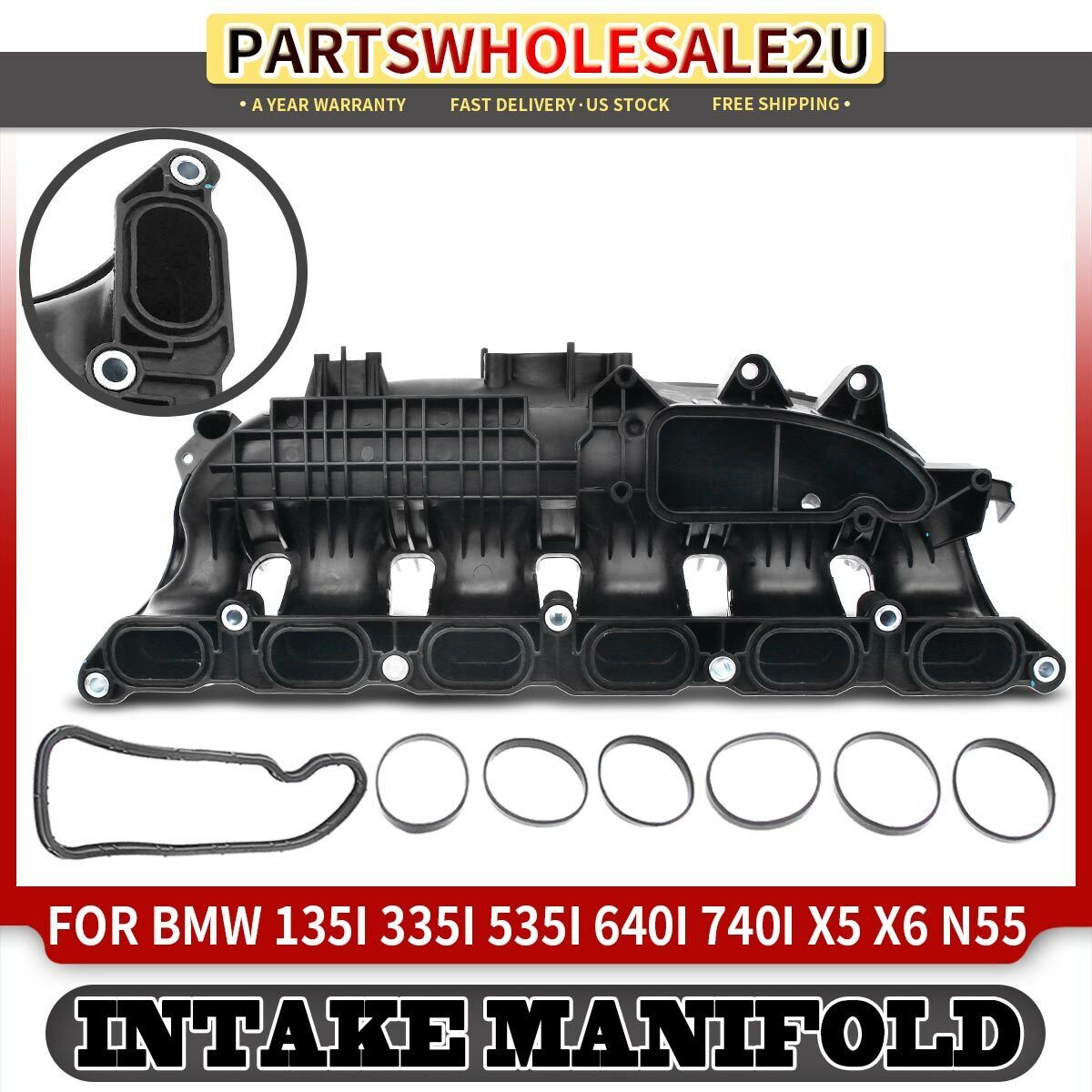 Engine Intake Manifold for BMW E84 E88 E90 F20 F21 F23 L6 3.0L Turbo 1 2010-2018