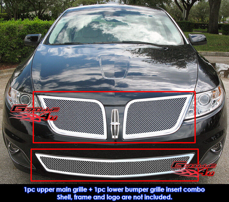 Fits Lincoln MKS Stainless Steel Mesh Grille Grill Combo 09-10