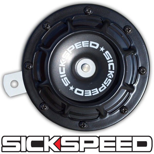 SICKSPEED SINGLE BLACK SUPER LOUD COMPACT ELECTRIC BLAST TONE HORN CAR 12V P3
