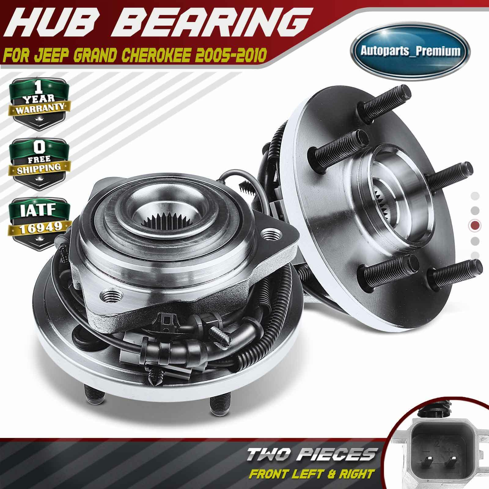 2Pc Front Wheel Hub & Bearing Assembly for Jeep Grand Cherokee Commander 4WD RWD
