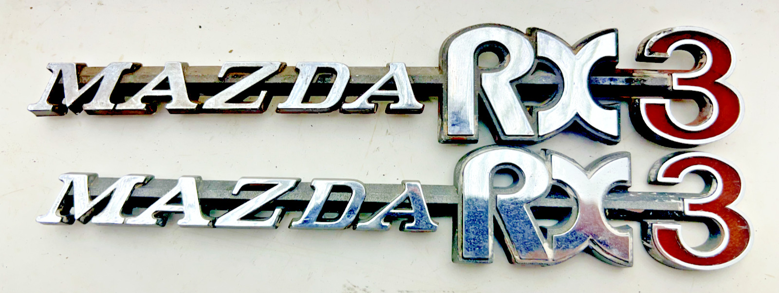1971-1978 Mazda RX3 Emblems Rear Quarter Panel Badge Back Ornament Pair