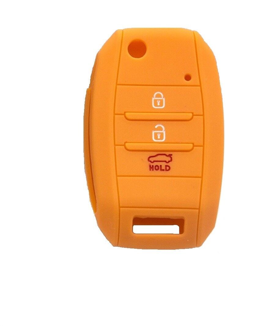 Orange Silicone Key Cover Case for KIA Sportage Sorento RIO 3 Button key style