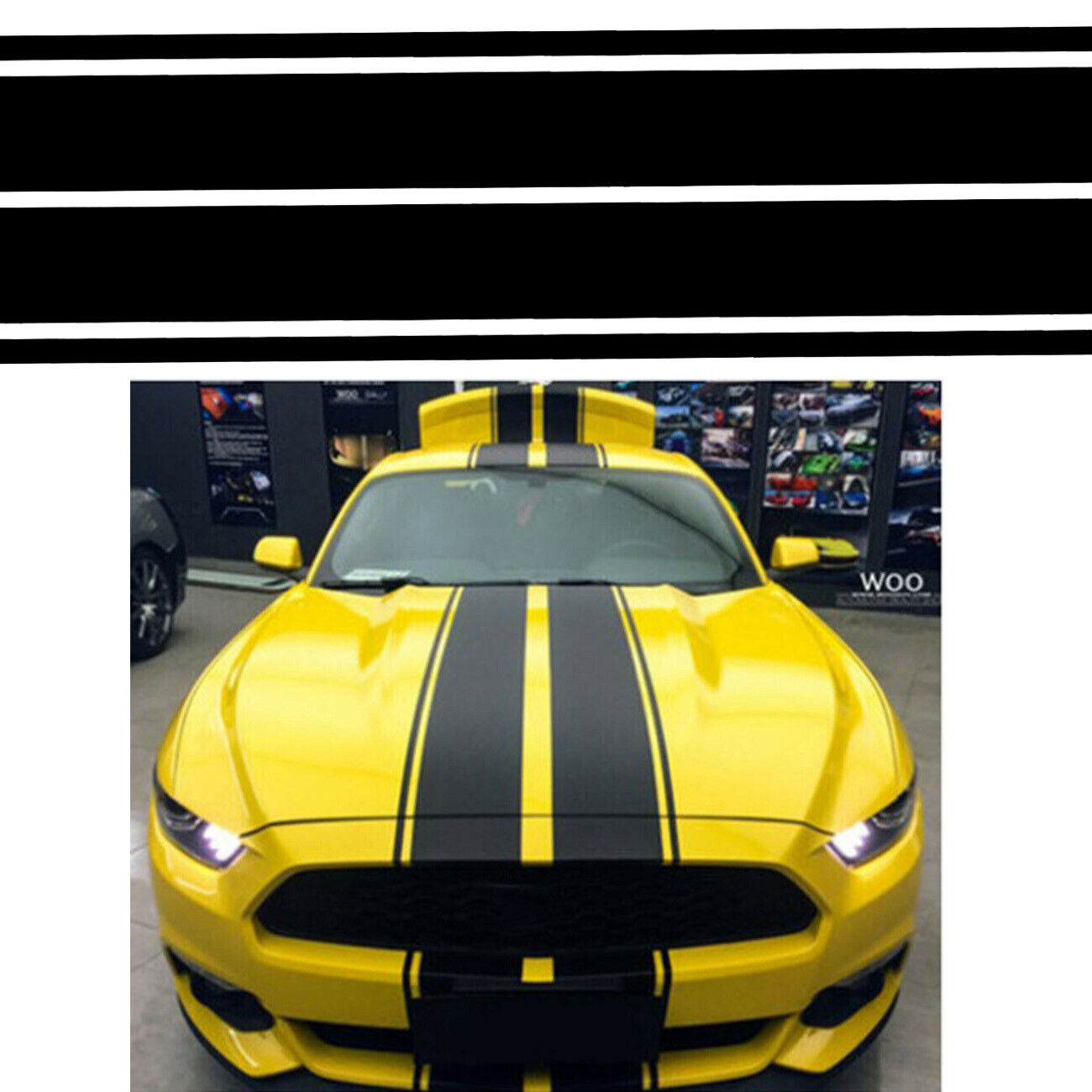 2M 3Roll Gloss Black Stripe Roof Trunk Stickers Vinyl Racing Decal A P V W