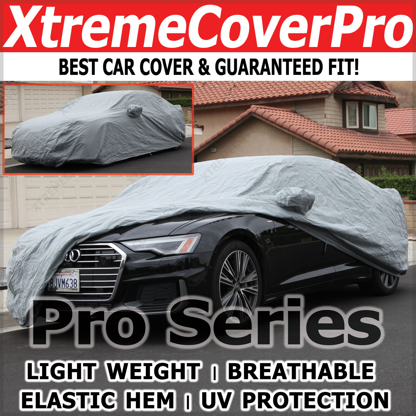 2015 AUDI R8 Breathable Car Cover w/Mirror Pockets - Gray