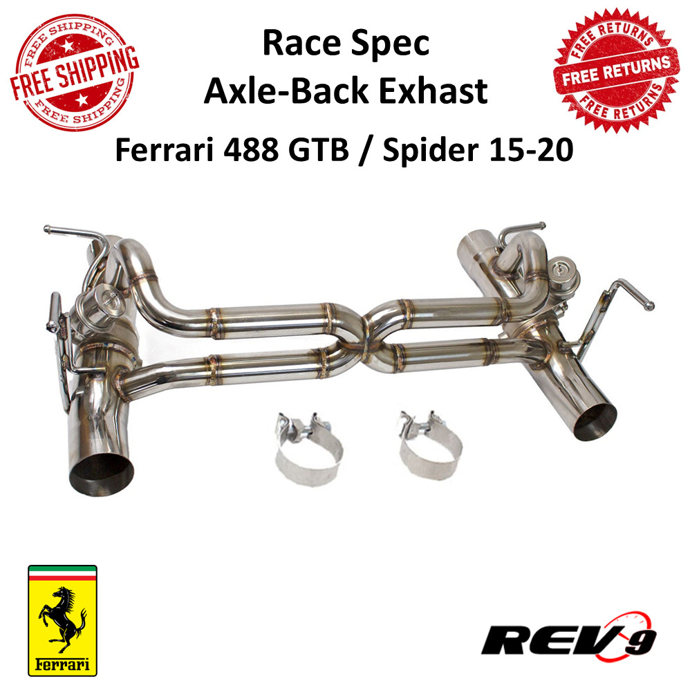 REV9 FlowMAXX Race Axle-Back Dual Tone Exhaust for 15-20 Ferrari 488 GTB Spider