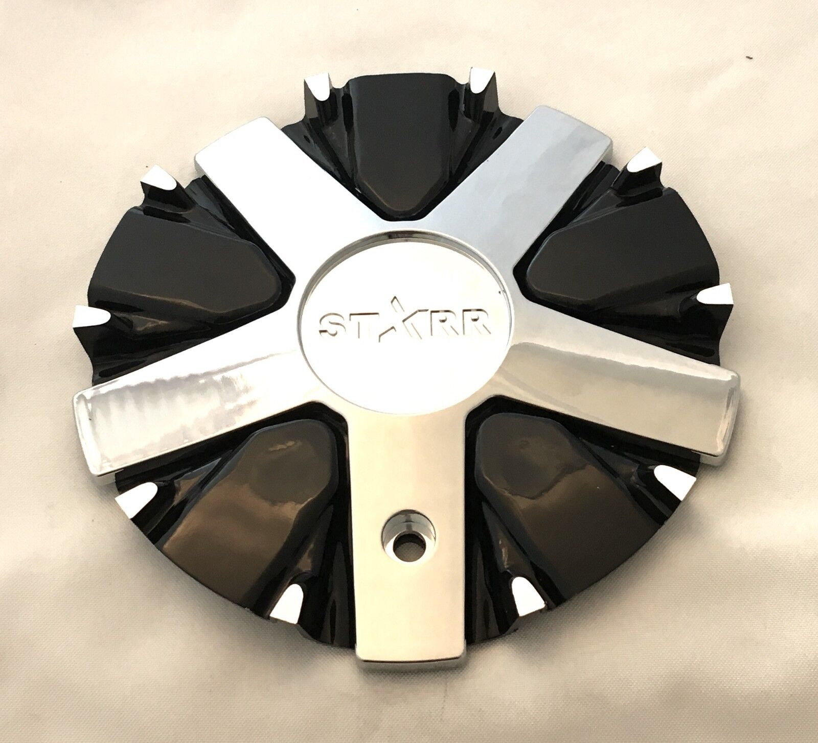 Starr 720 VIXEN Black & Chrome Wheel Center Cap QTY 1 NEW # 122S190-AL