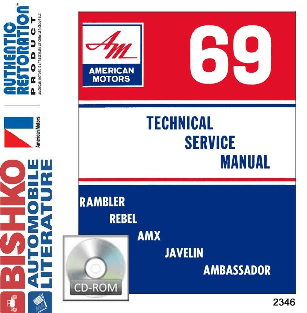 1969 AMC Rambler AMX Shop Service Repair Manual CD Engine Drivetrain Electrical