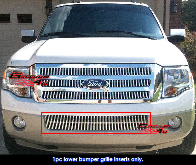 Fits 2007-2014 Ford Expedition Bumper Vertical Billet Grille Grill Insert