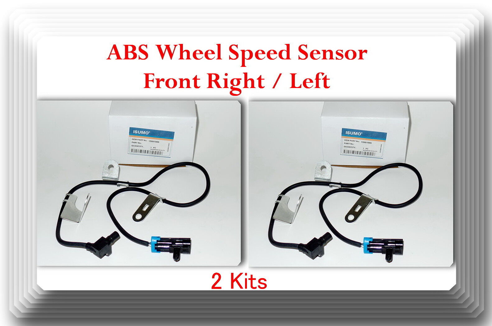 Set 2 ABS Wheel Speed Sensor Front-Right & Left Fits: Chevrolet GMC Trucks & SUV