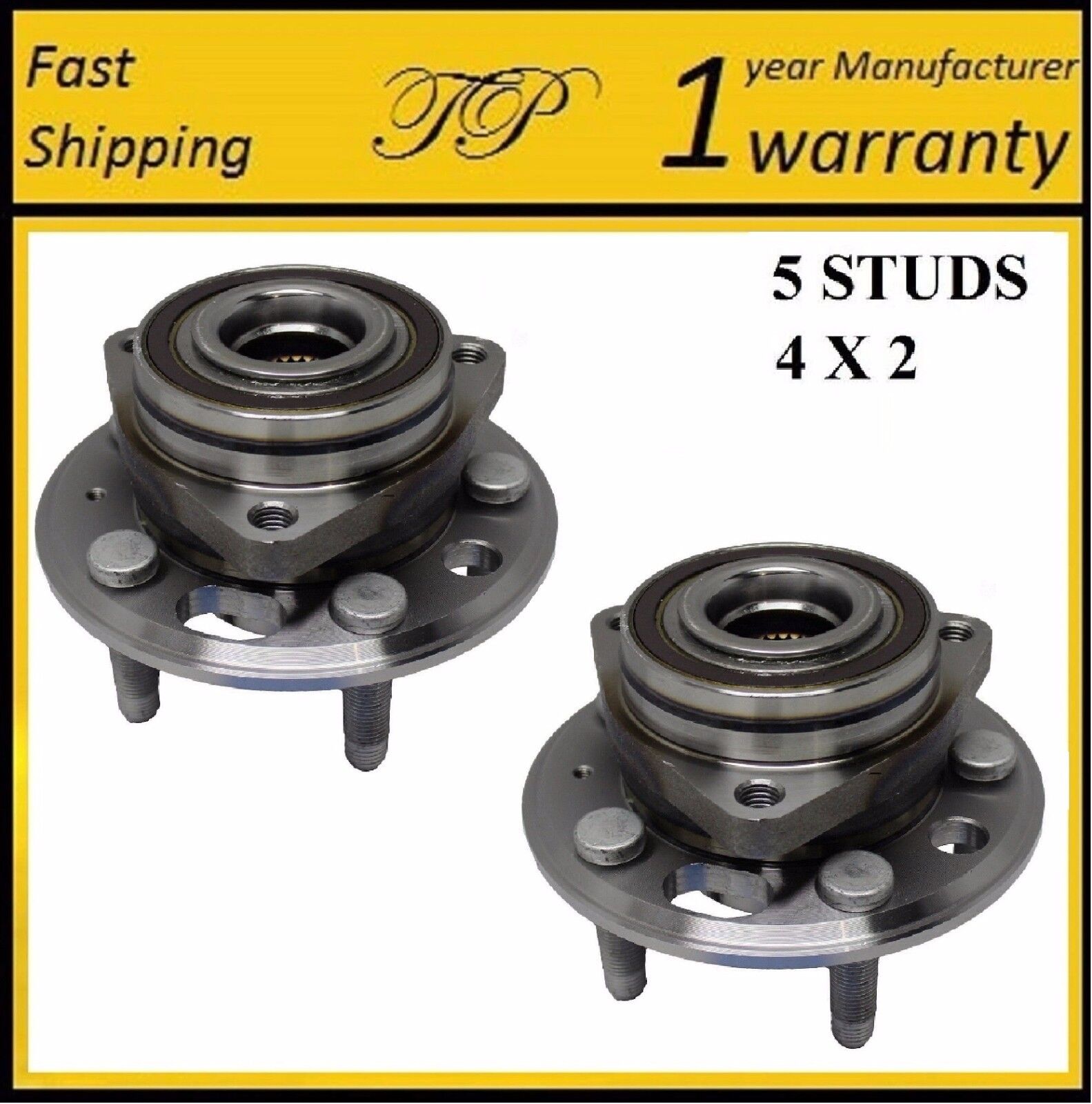 Front Wheel Hub Bearing Assembly For 2010-2016 BUICK LACROSSE (2WD) PAIR