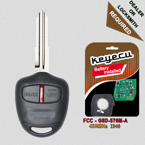Remote Key 2B 433MHz ID46 for Mitsubishi L200 Shogun Pajero Montero Triton MIT8