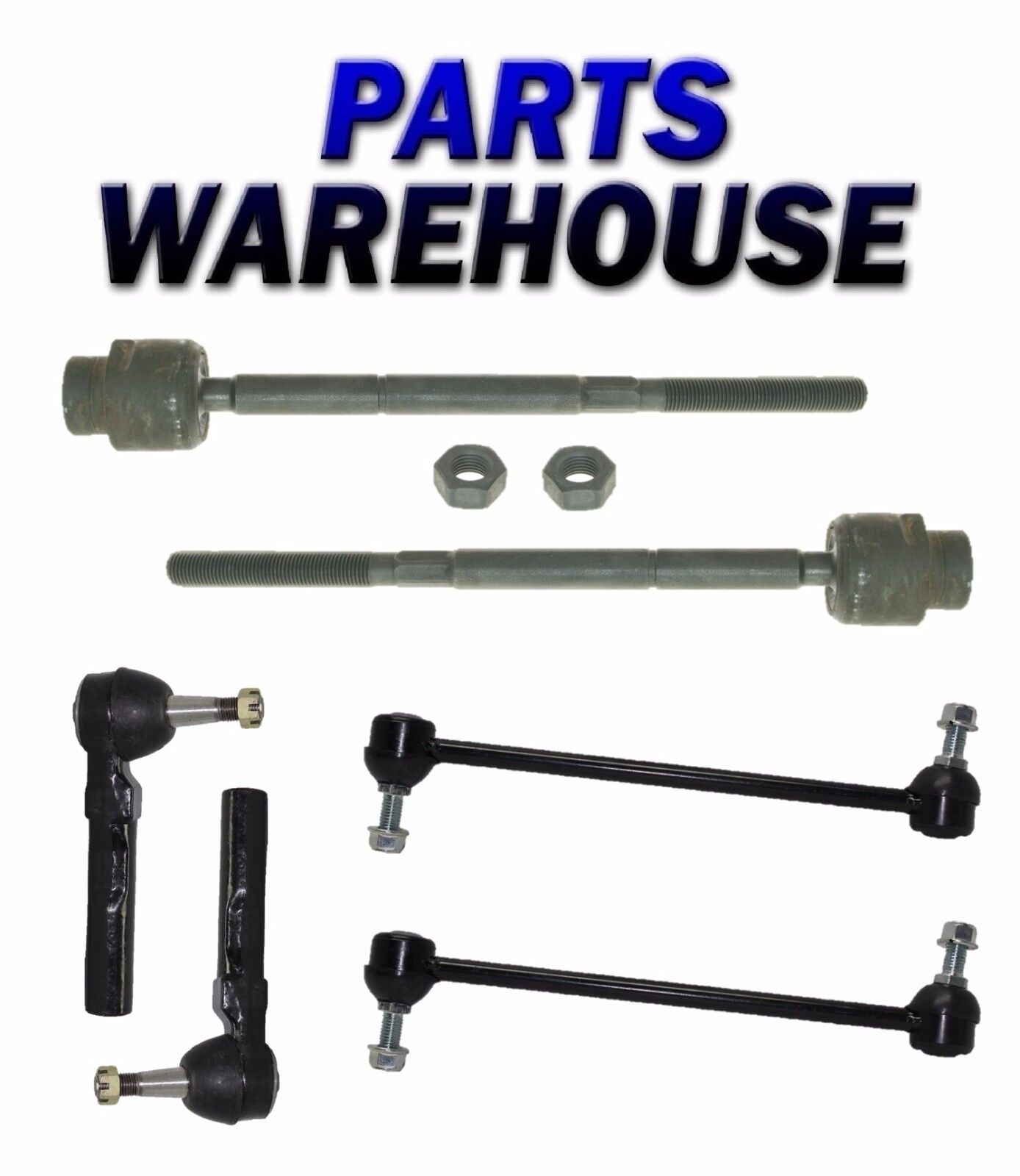 6pc Front Tie Rod End Sway Bar Link for 04-12 Malibu 05-10 G6 07-09 Aura