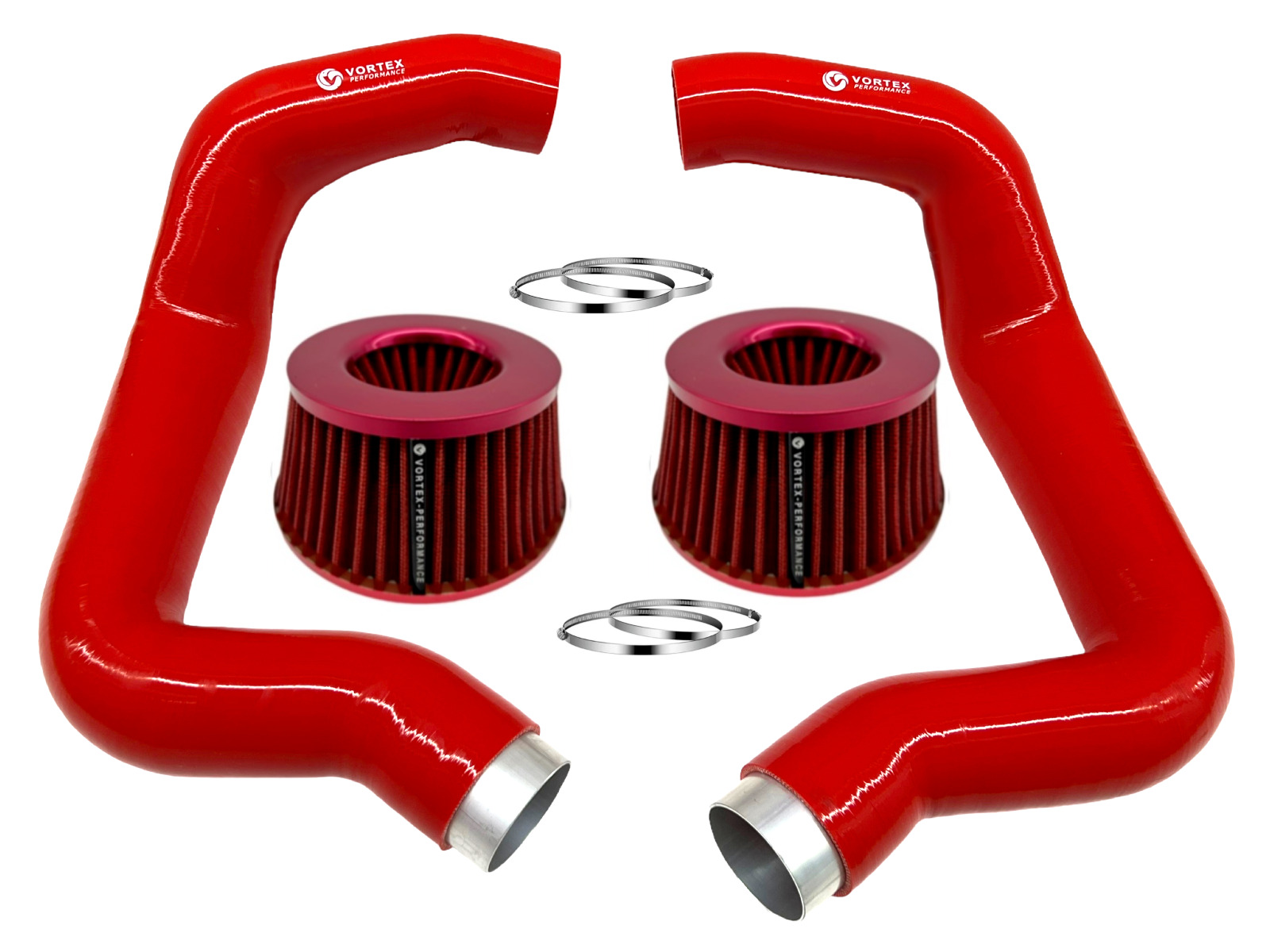 for BMW F90 M5 M8 G30 M550I Full Front Mount air intake RED (2 air filters BL)