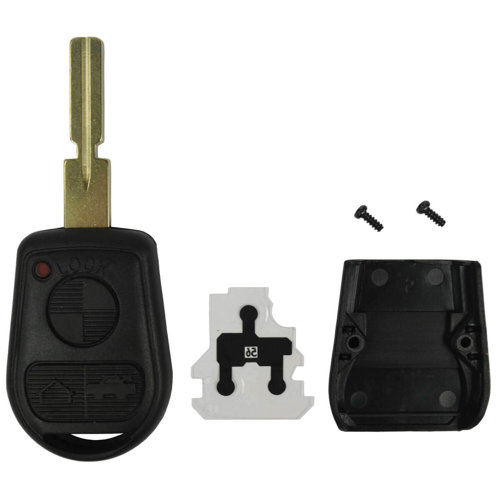Case for BMW Remote Head Key Fob FCC ID LX8 FZV 3 Button w/ Uncut Notched Blade