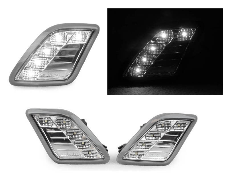 DEPO 2012-2014 MERCEDES W218 CLS63 AMG WHITE LED CLEAR BUMPER SIDE MARKER LIGHT