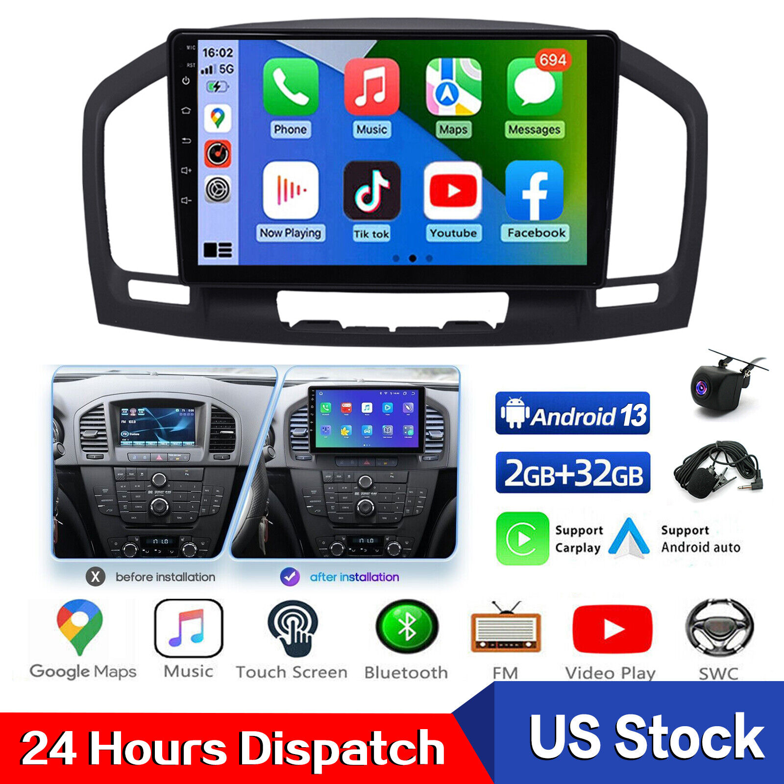 FOR BUICK REGAL 2009-2013 ANDROID 13 9\