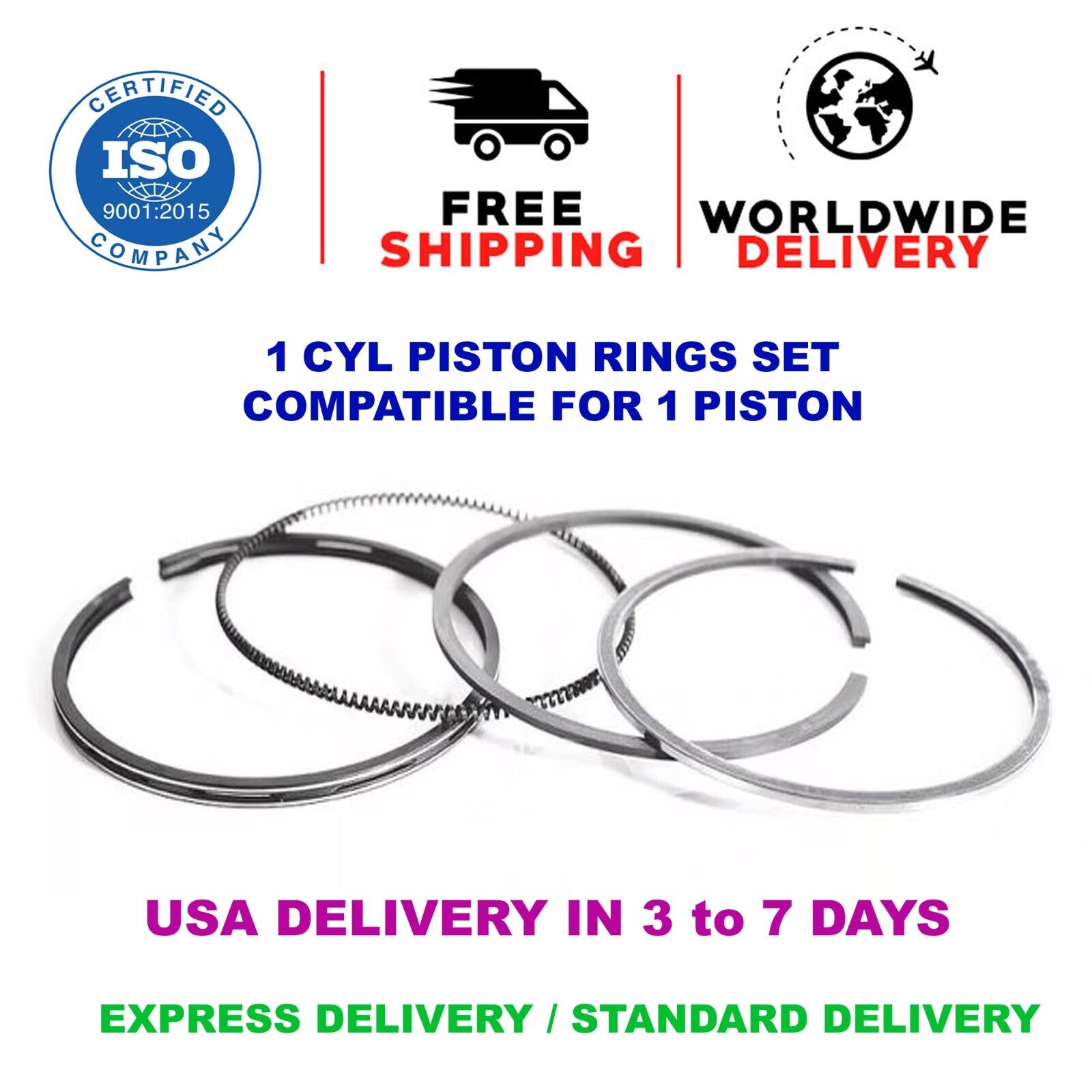 Piston Rings Set 83mm STD Fits for Lada XUD9A NIVA 1900 08-152000-00 9400640430