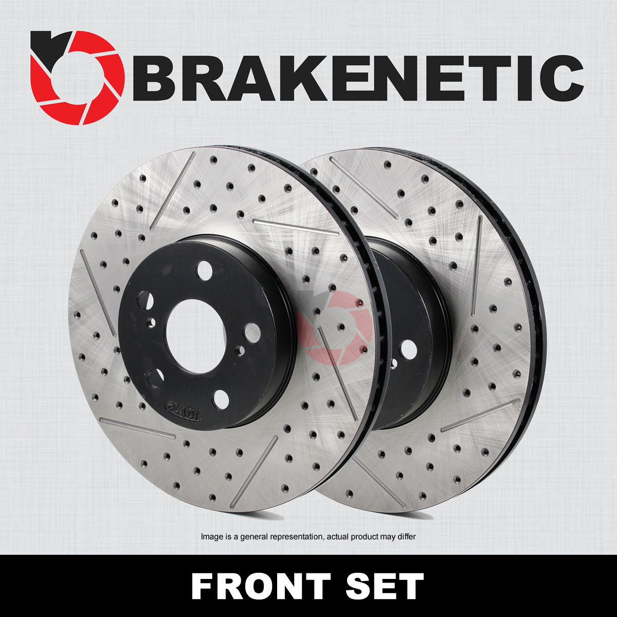 FRONT SET BRAKENETIC Drilled Slotted Brake Rotors BNP62128.DS CTS-V w/Brembo