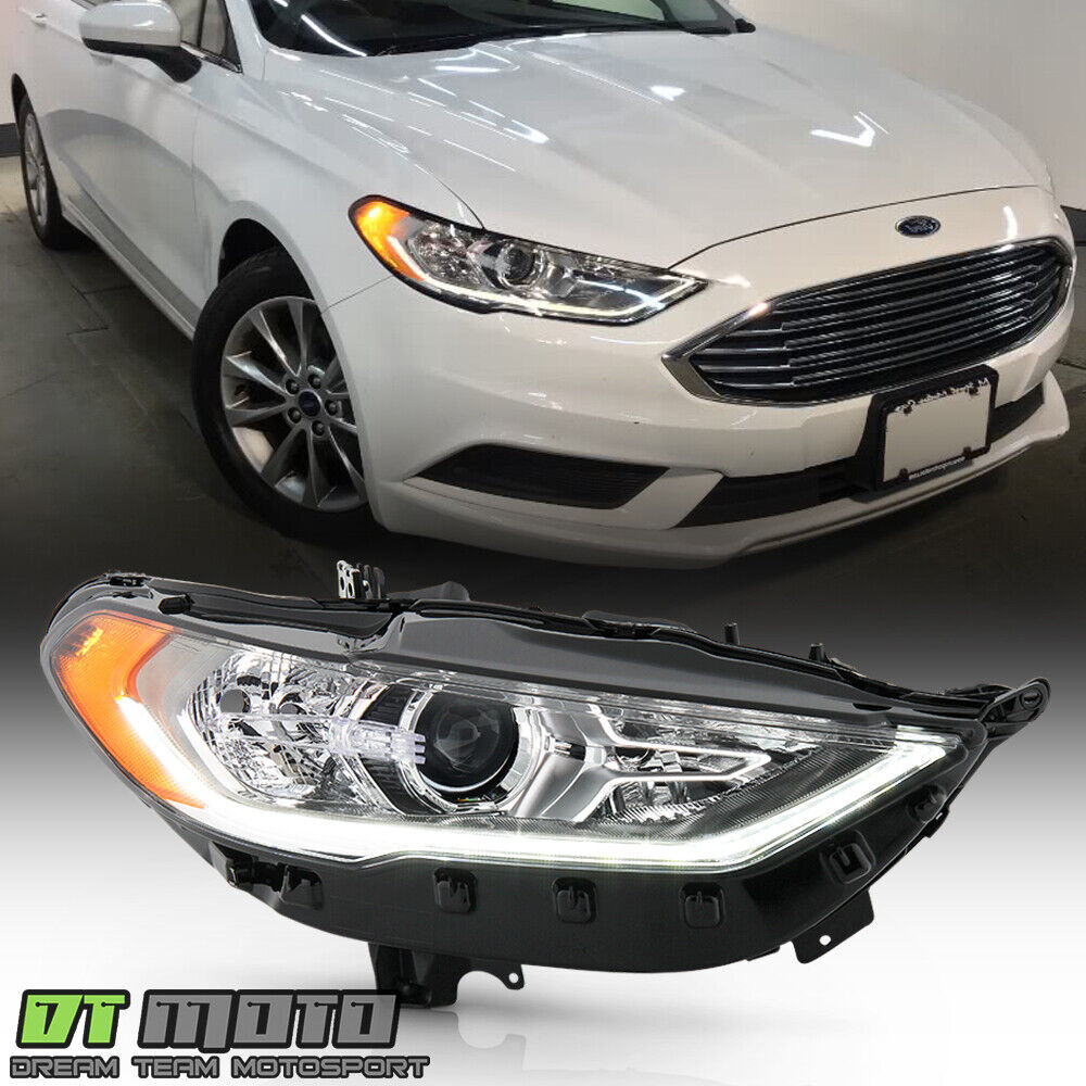2017-2020 Ford Fusion Halogen w/LED DRL Projector Headlight Headlamp - Passenger