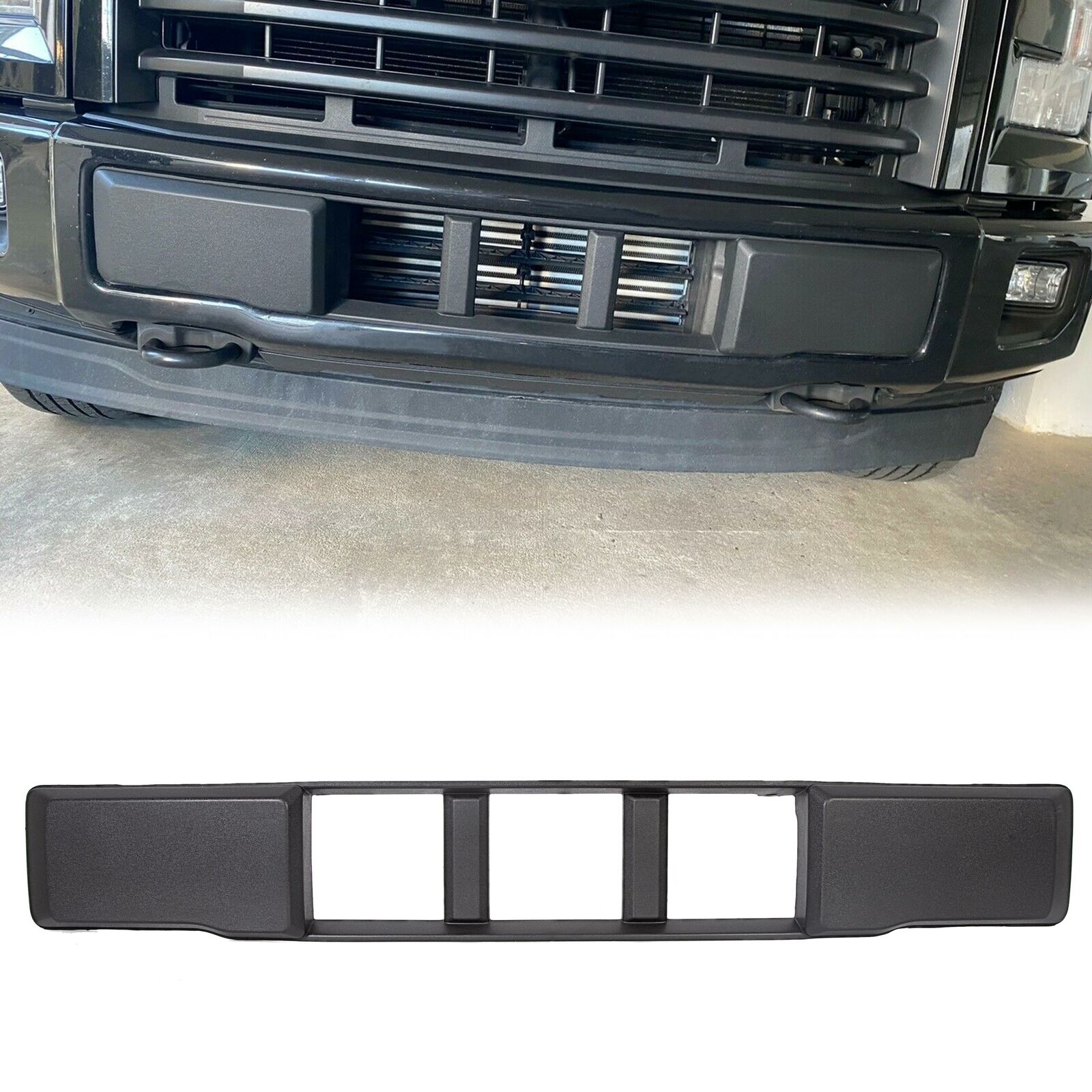 Front Bumper Cover Lower Grille Trim Panel Black For 2015-2017 Ford F-150