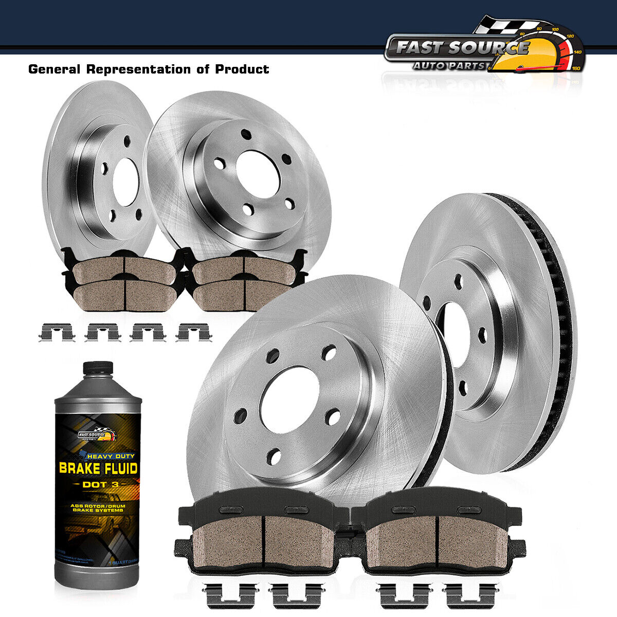 For Lexus RX350 RX450H Toyota Highlander Sienna Front+Rear Rotors & Ceramic Pads