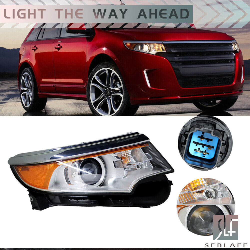 Headlight W/o DRL For 2011 2012 2013 2014 Ford Edge HID Type Chrome Clear Right