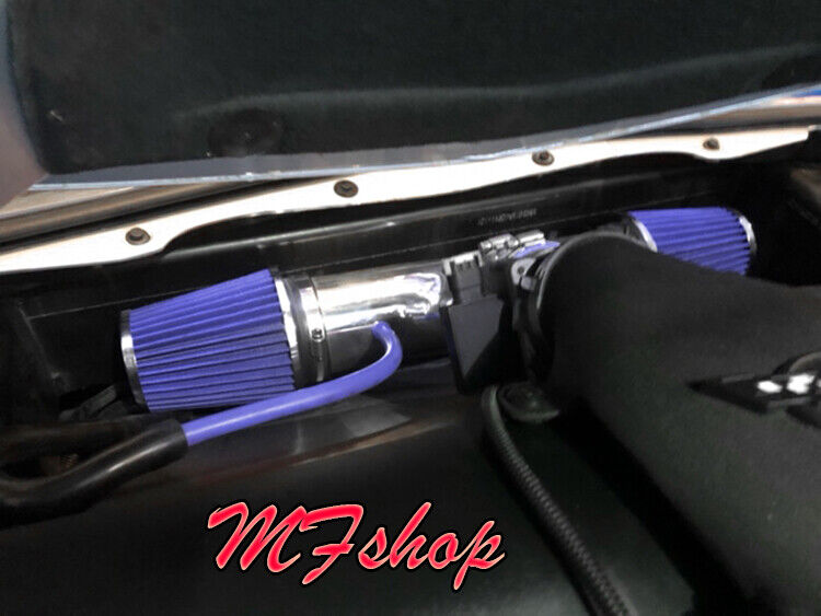 DUAL BLUE For 1997-2000 Chevy Corvette C5 5.7L V8 Twin Air Intake Kit + Filter