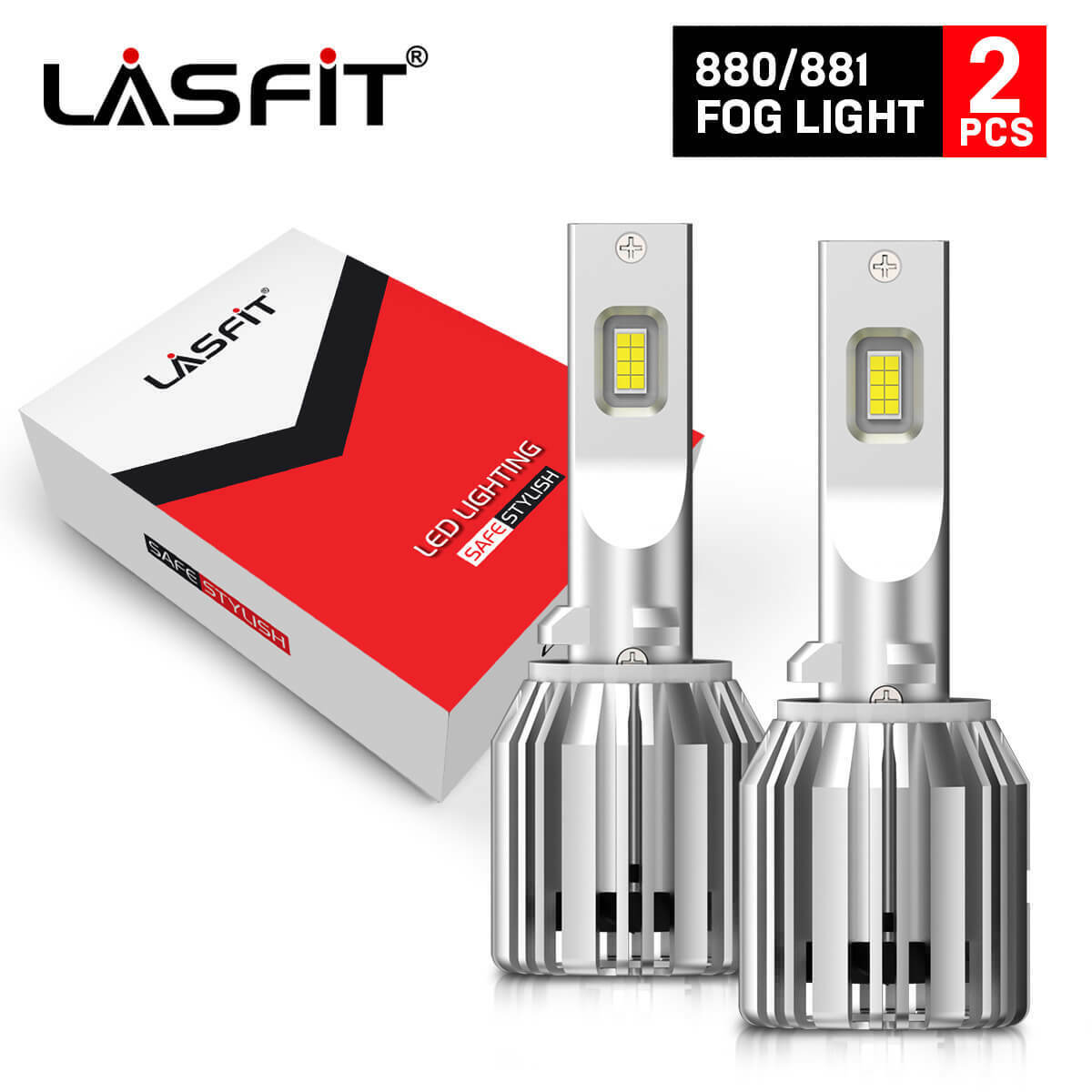 LASFIT 880 881 892 893 LED Fog Light Bulb Conversion Kit 5000LM 6000K 50W White