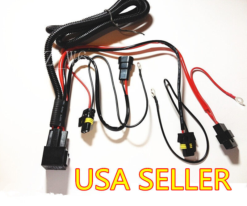 Xenon HID Conversion Kit Relay Wiring Harness H1 H8 H9 H11 9005 9006 9140 9145