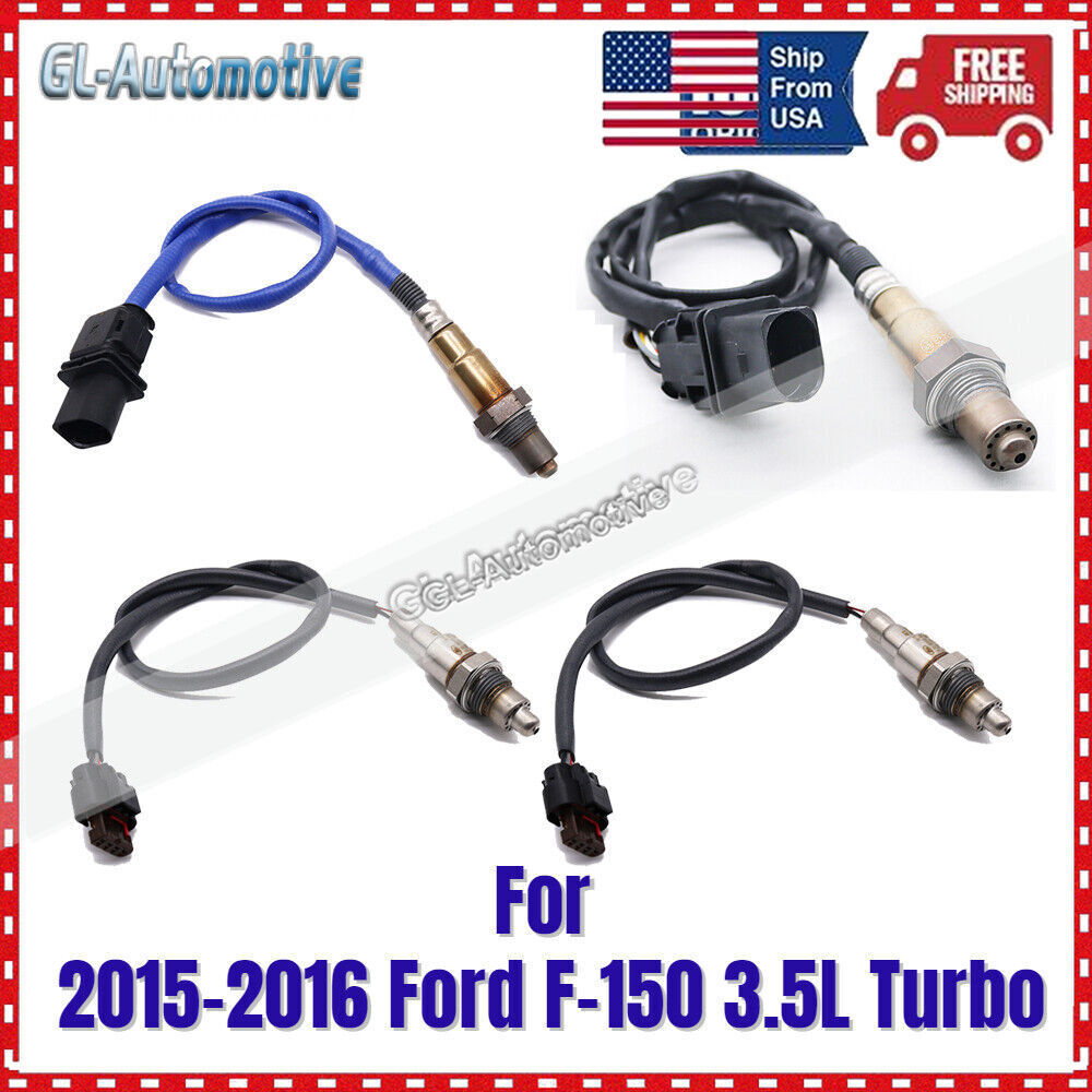 4PCs Up & Downstream Oxygen O2 Sensor For 2015-2016 Ford F-150 3.5L Turbo