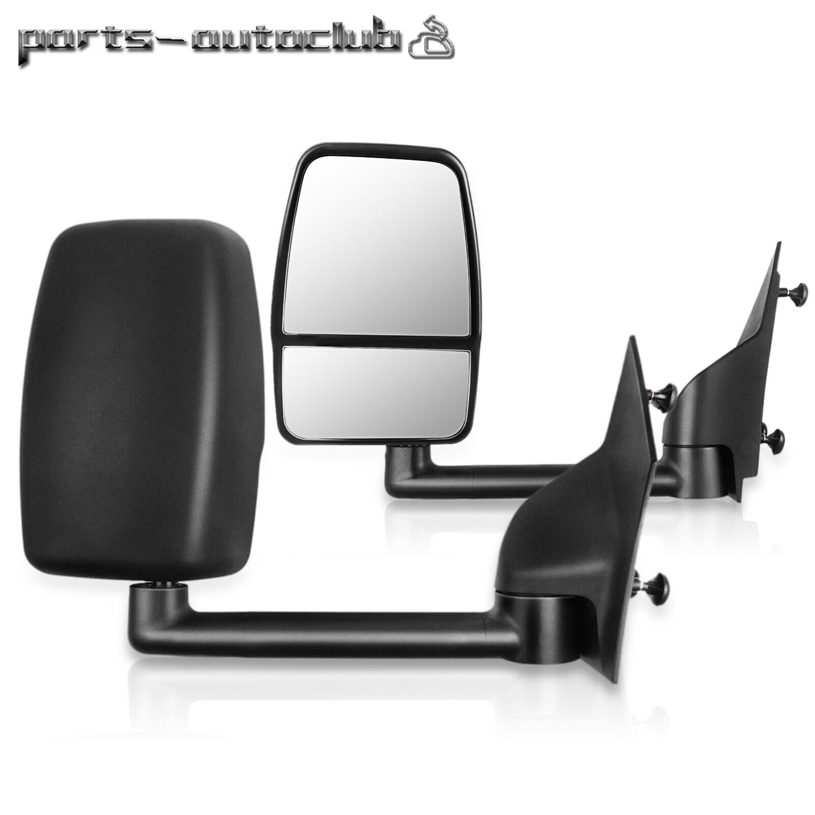 Manual Adjustment Side View Towing Mirrors Smooth For 03-18 Chevy Express Savana
