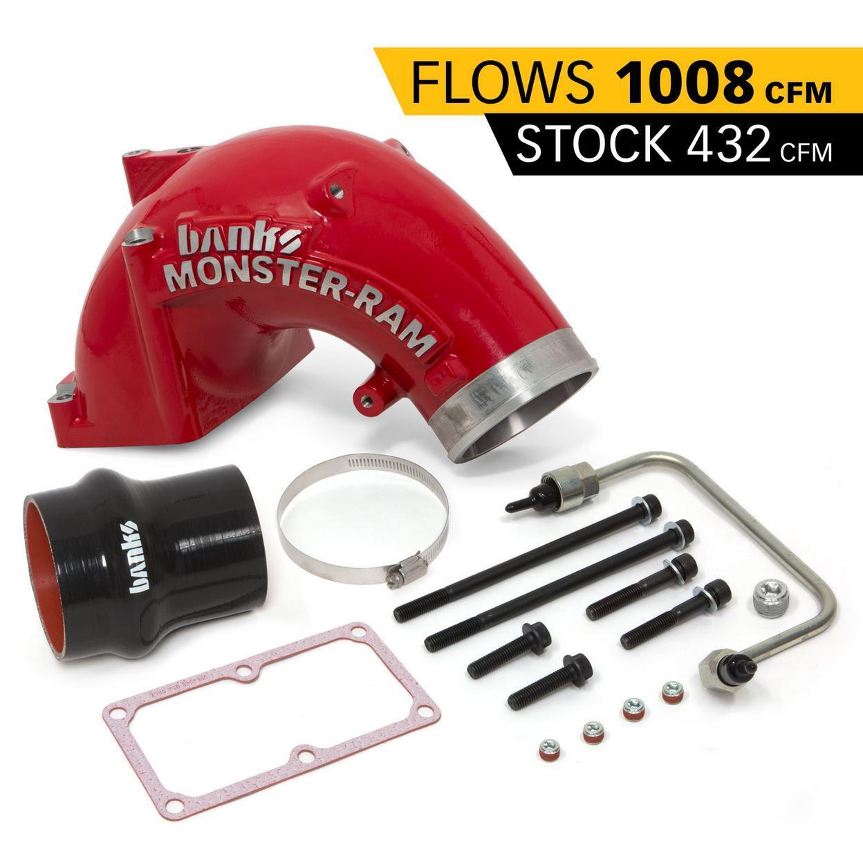 Banks Power 42790-PC Monster-Ram Intake System, 4-inch (red powder-coated) with