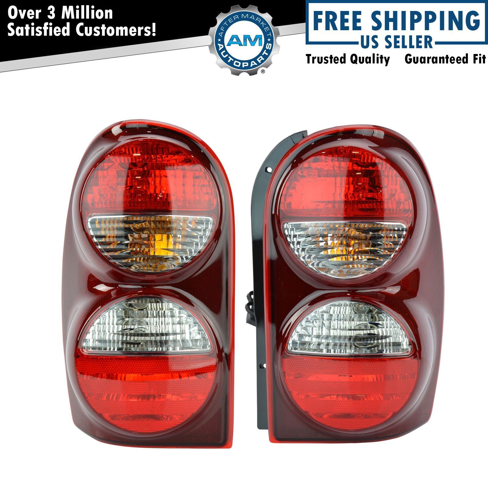 Tail Lights Taillamps Left & Right Pair Set For 2005-2007 Jeep Liberty