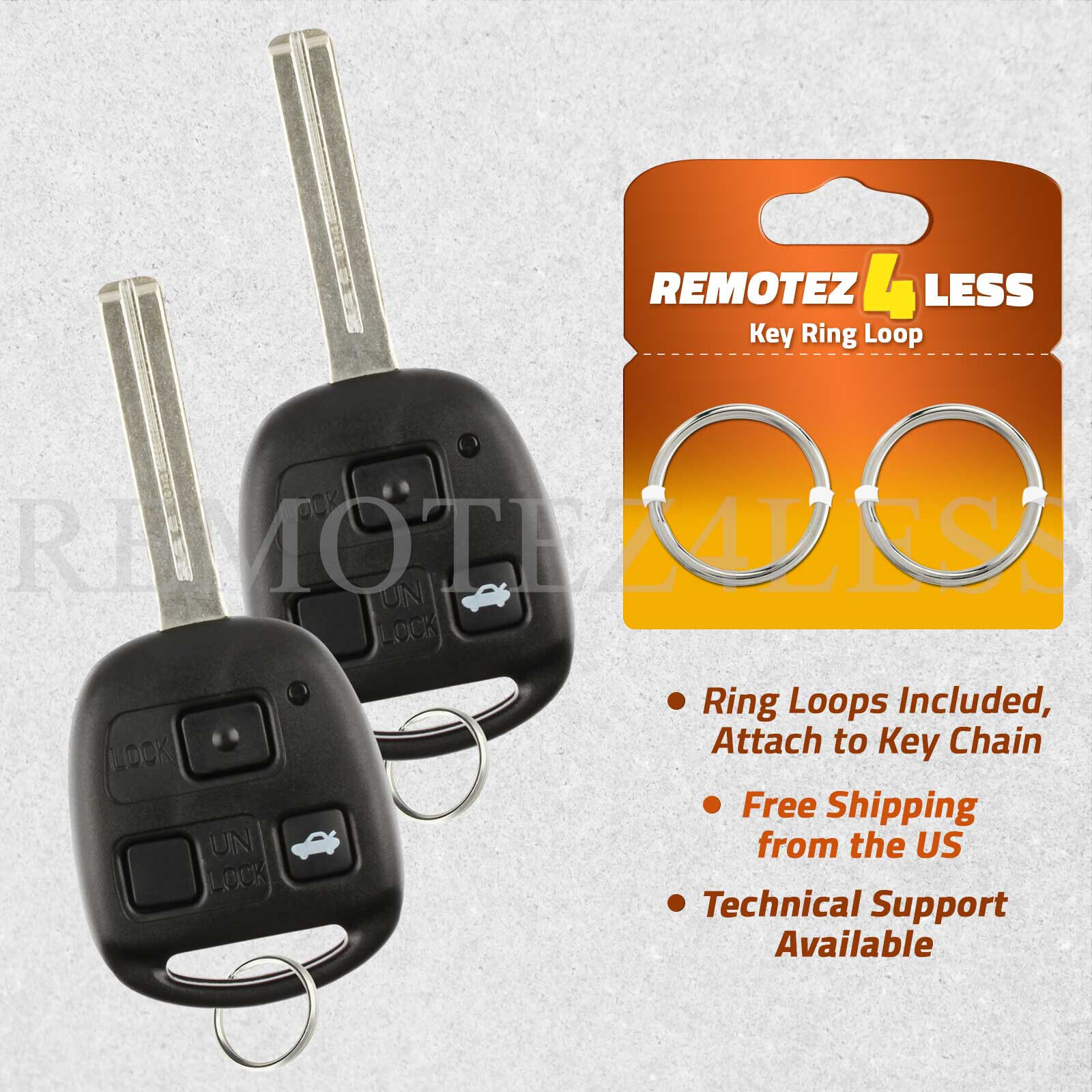 2 For 2001 2002 2003 Lexus LS430 Keyless Entry Remote Car Key Fob