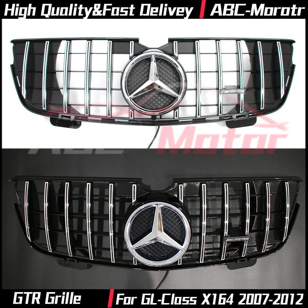 Chrome LED GTR Style Grille For Benz GL-Class X164 2007-2012 GL320 GL350 GL450