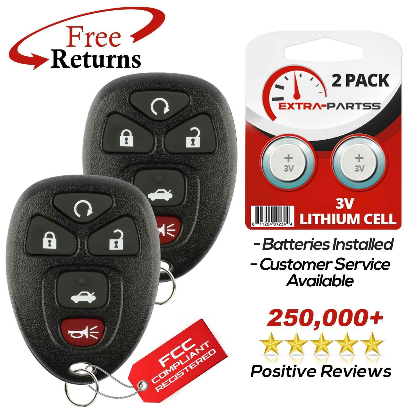 2 New Remote Start Keyless Entry Car Key Fob Transmitter Clicker for 22733524
