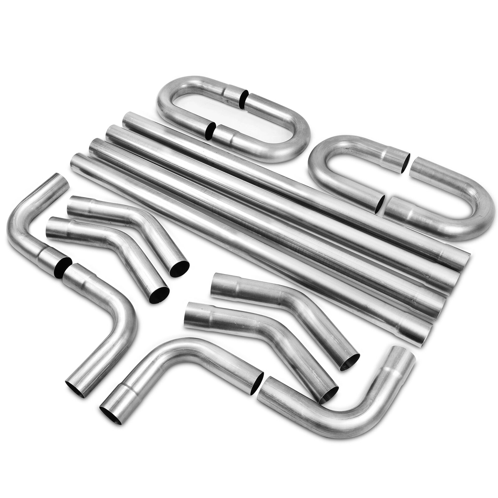 2.5” Inch Custom Exhaust Tubing Mandrel Pipe U Bend 90 Degree Kit 16 Pieces