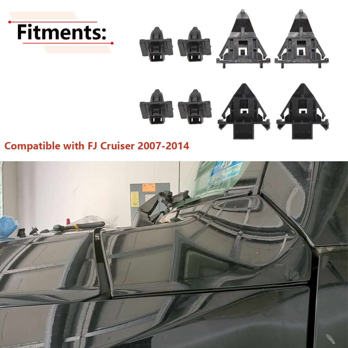 8pcs/Set Cowl Moulding Clip Retainer Kit Fit for Toyota FJ Cruiser 2007-2014