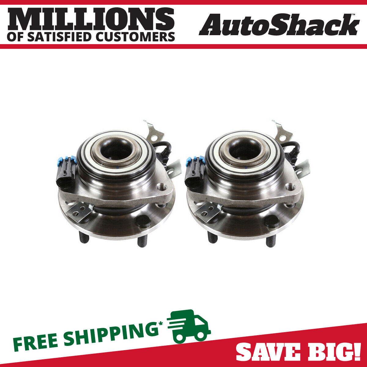 Wheel Bearing Hubs Assembly Pair Front for Chevy S10 Blazer GMC Sonoma Jimmy V6