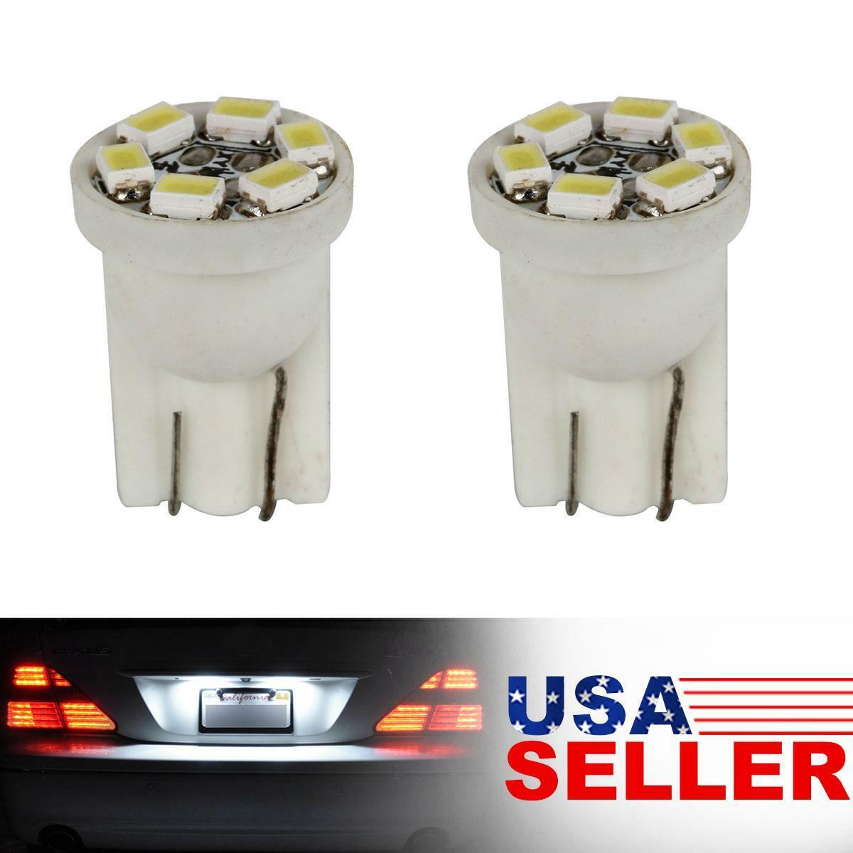 2 x  White 194 2825 168 HID 6 1210 SMD LED Bulbs For License Plate Lights 192
