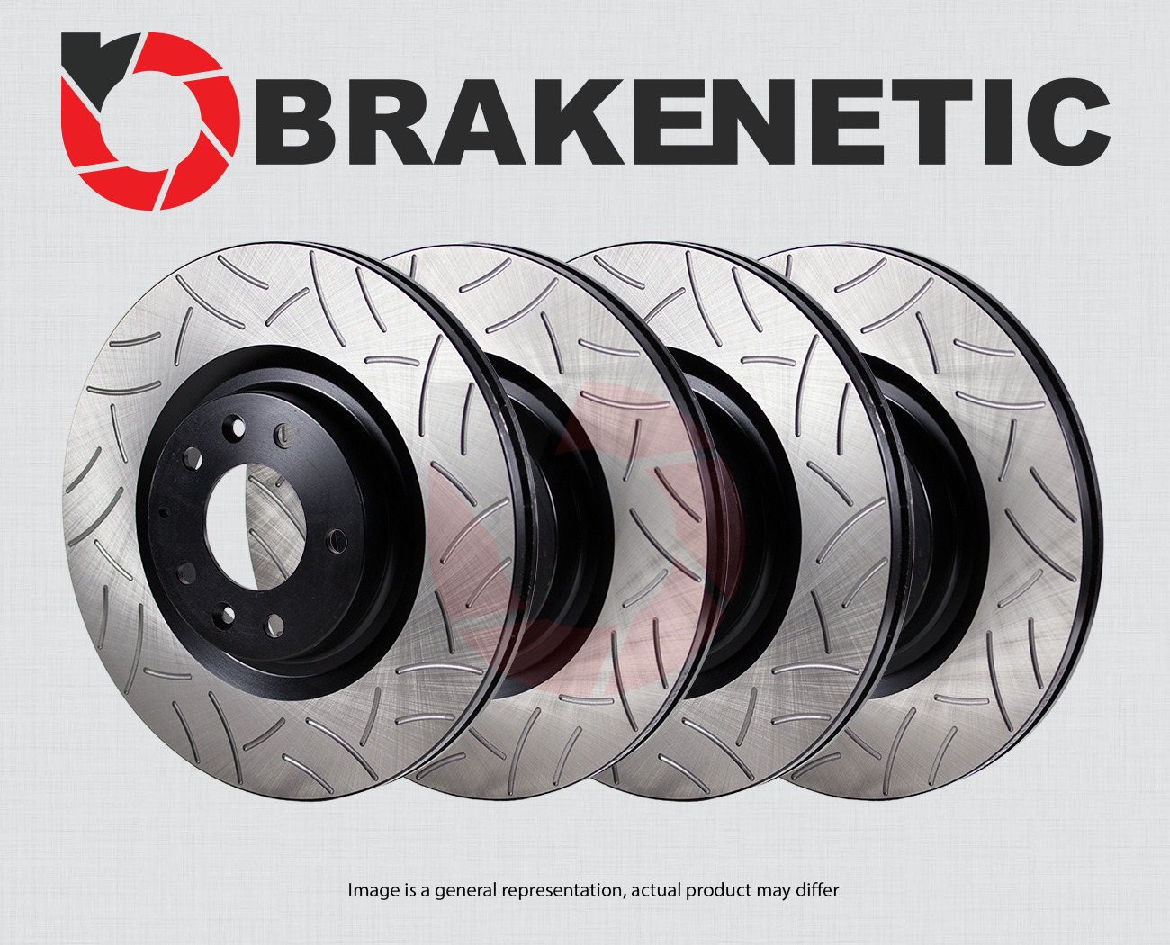 FRONT+REAR BRAKENETIC Premium GT Slotted Brake Disc Rotors BPRS89019