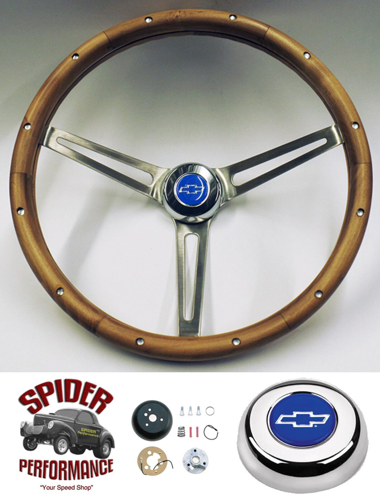 1957-1963 Chevy steering wheel BLUE BOWTIE 15\