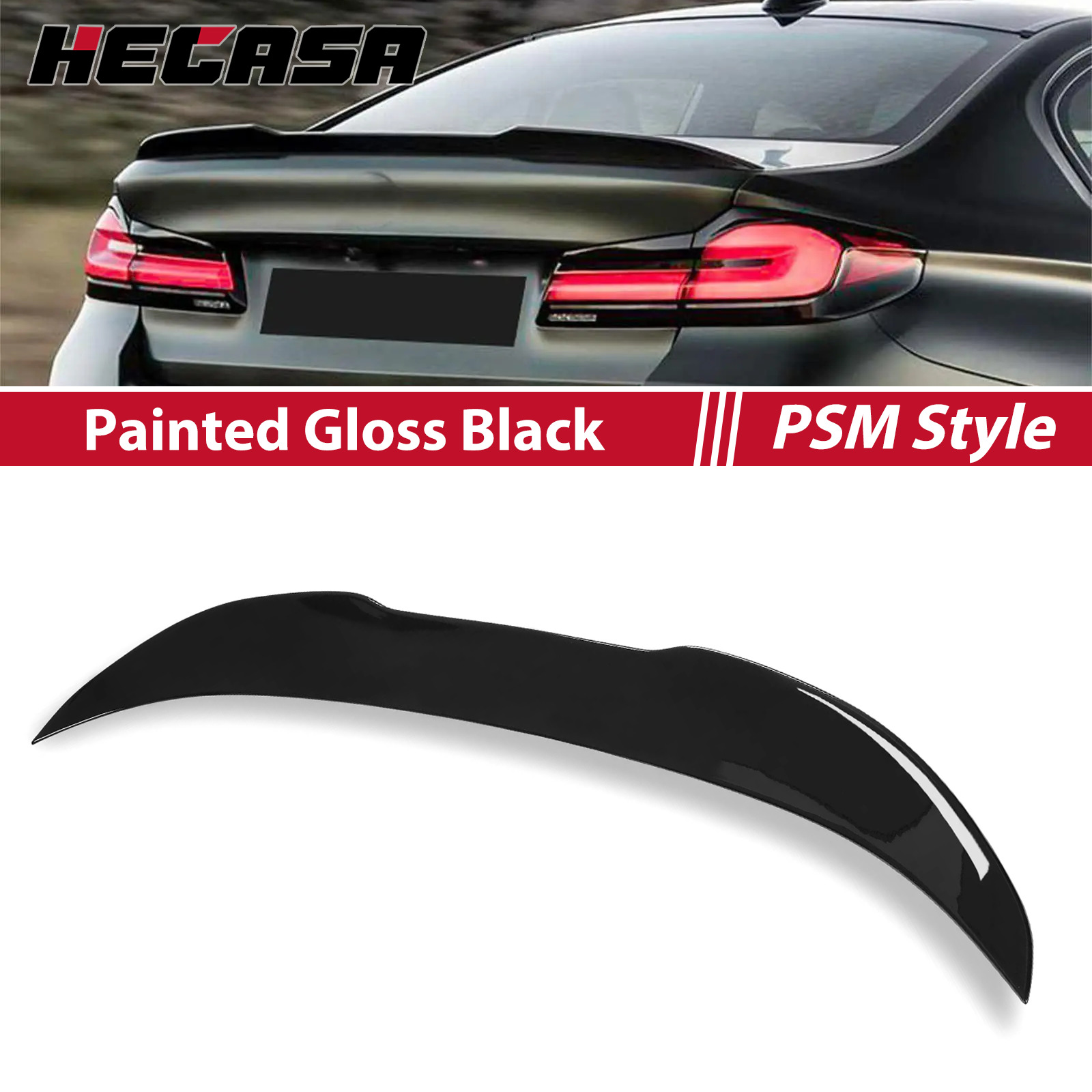 FOR 11-17 BMW F10 535i 535d 550i M5 Gloss Black PSM Style Rear Spoiler Lip Wing