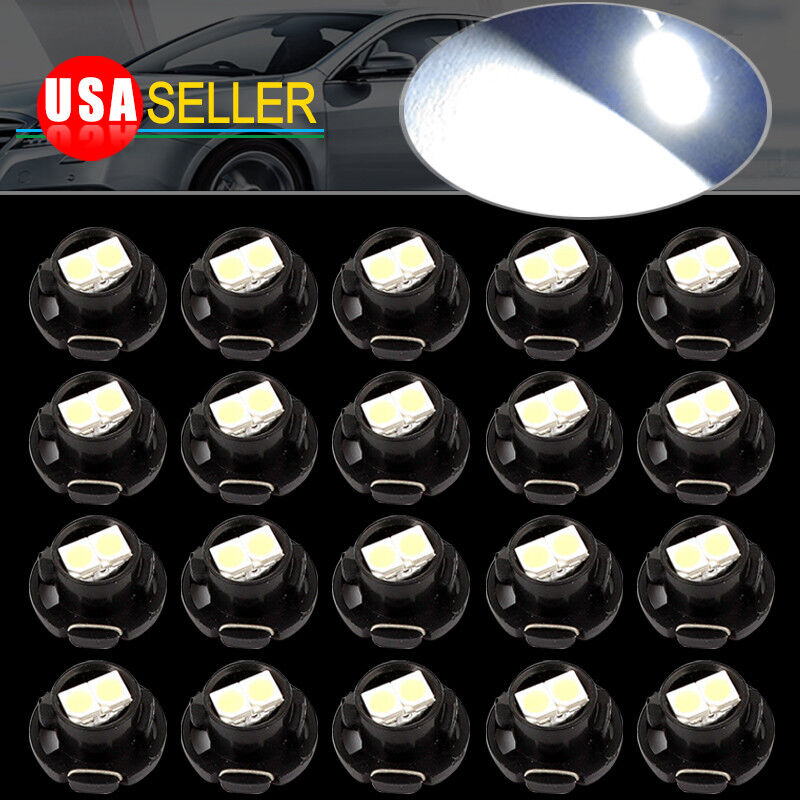 20x Pure White T5/T4.7 Neo Wedge LED Instrument Cluster Panel Dash Light Bulbs