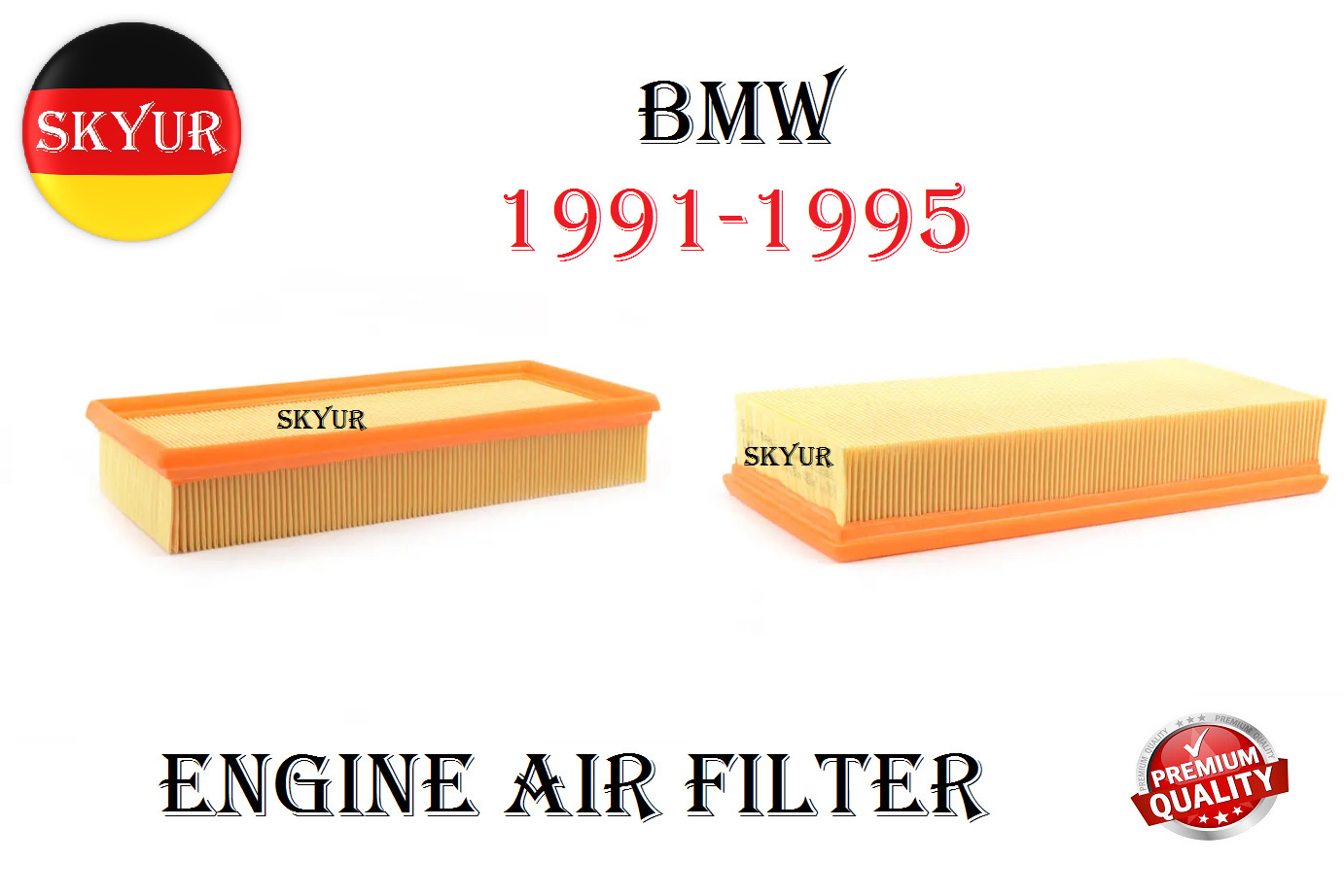 Engine Air Filter For 1991-1995 BMW E34 525i, 525iT, M5 Premium Quality