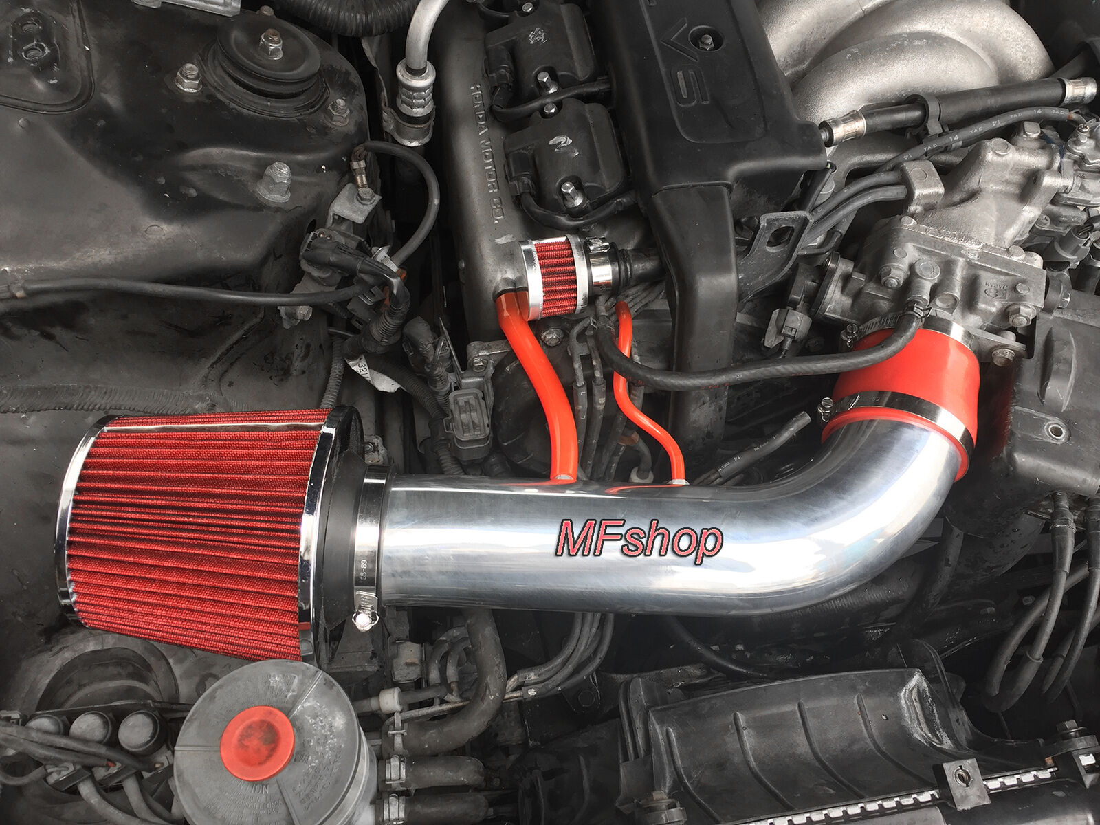 Red For 1991-1995 Acura Legend 3.2L V6 Base GS L LS Air Intake w/o TCS
