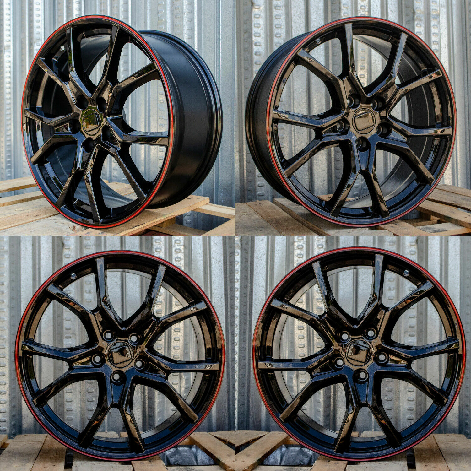 19x8 Wheels Fits Honda Accord Gloss Black FK8 R Style 5x114.3 +35 19 Inch Rims 