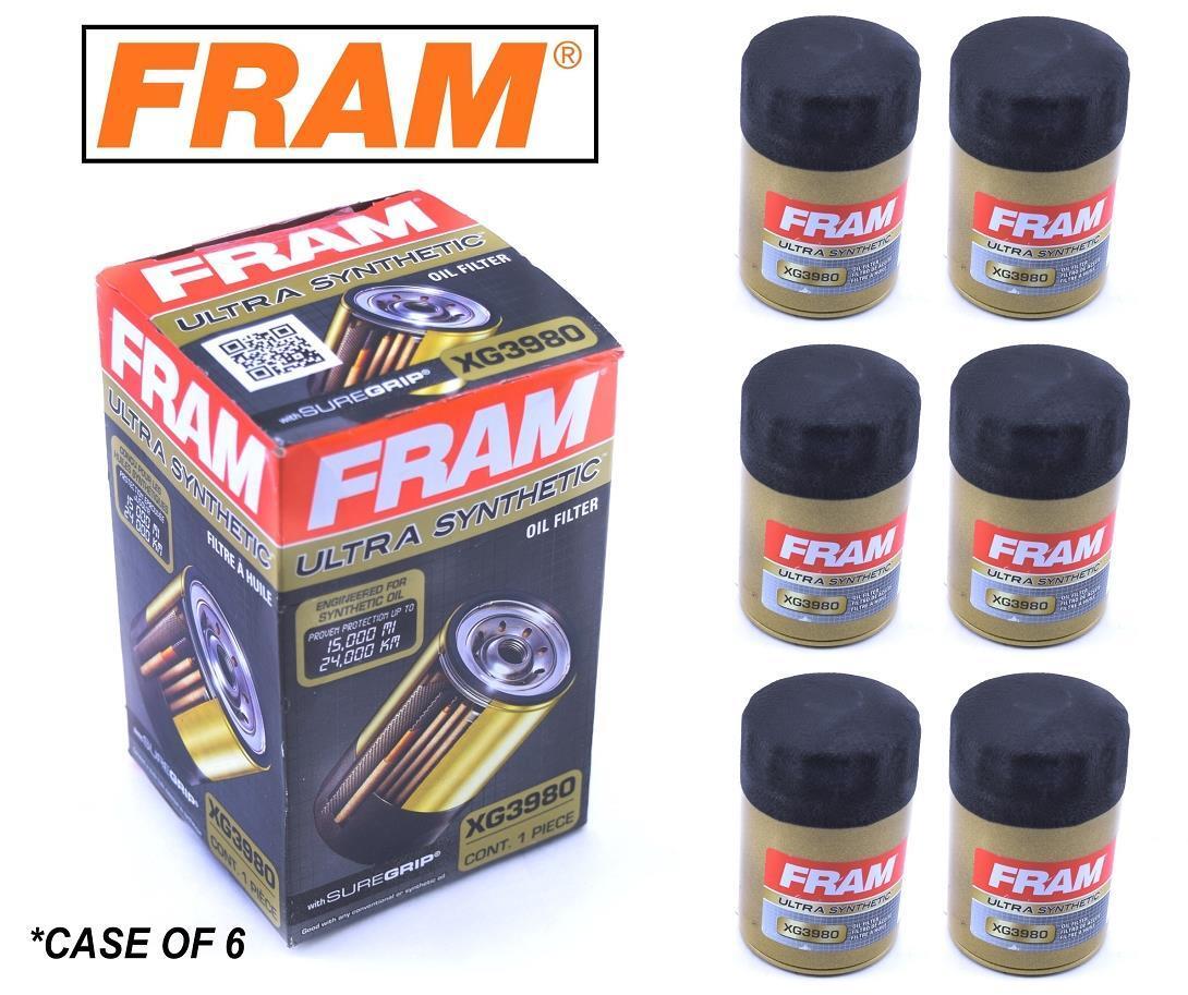 6-PACK - FRAM Ultra Synthetic Oil Filter - Top of the Line - FRAM\'s Best XG3980