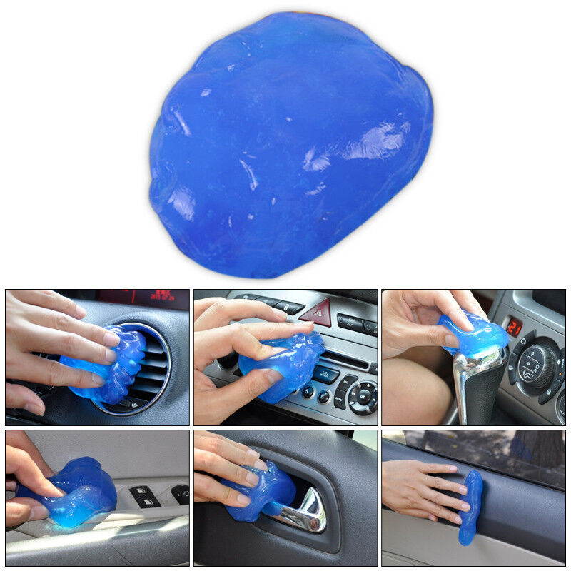 Blue Car Clean Glue Gum Gel Cleaning Air Outlet Vent Dashboard Interior Cleaner